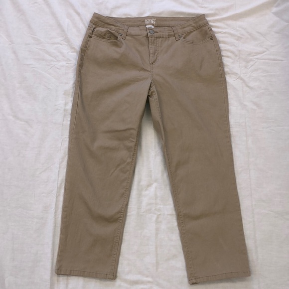 Terra & Sky 14W Petite Straight Khaki Pants - Picture 2 of 7